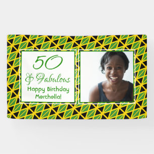Banderoles 50 & Fabuleux JAMAICA FLAG Photo personnalisée Ann