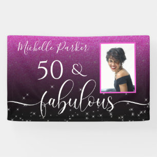 Banderoles 50 Fabuleux Moderne Parties scintillant rose inter