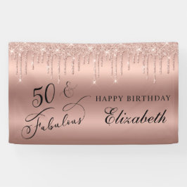 Banderoles 50 Fabuleux Rose Gold Parties scintillant fête d'a