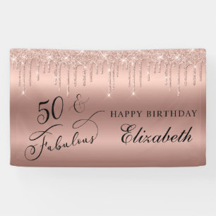 Banderoles 50 Fabuleux Rose Gold Parties scintillant fête d'a