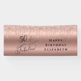 Banderoles 50 Fabuleux Rose Parties scintillant Gold fête d'a