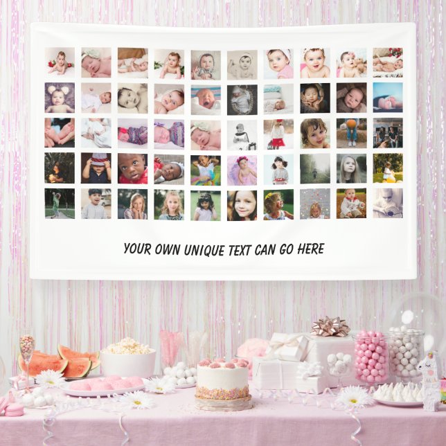 Banderoles 50 Photo Collage unique do-it-yourself personnalis (Fête)