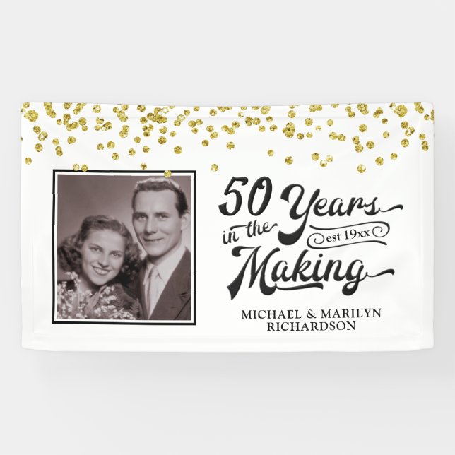 Banderoles 50e anniversaire 50 ans dans la photo (Horizontal)