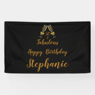 Banderoles 50e anniversaire 50 ans et fabuleux Noir Faux O