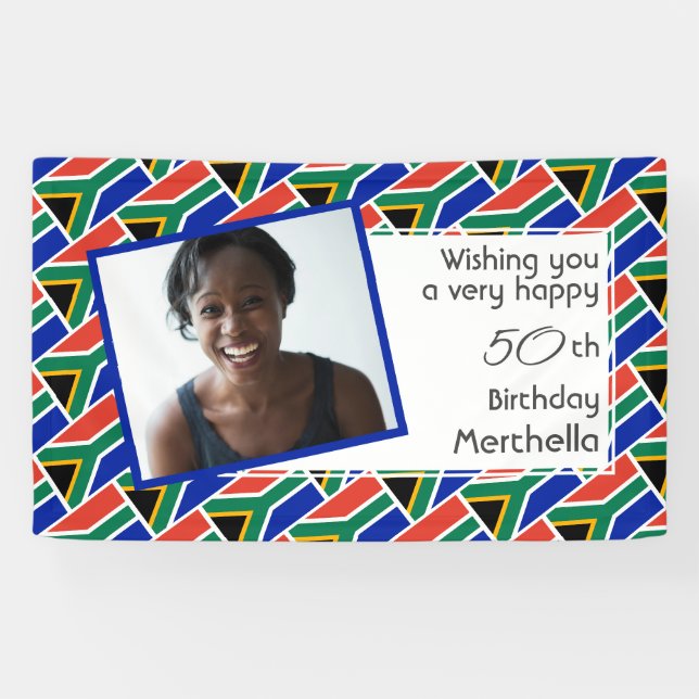 Banderoles 50e anniversaire AFRIQUE DU SUD DRAPEAU Photo pers (Horizontal)