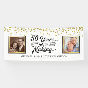 Banderoles 50e Anniversaire Alors & Maintenant Photos Gold Co