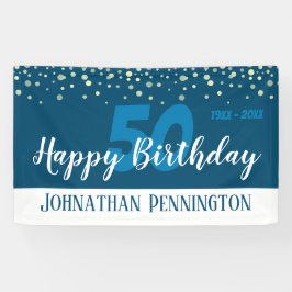 Banderoles 50e anniversaire avec Confetti Blue