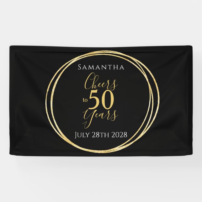 Banderoles 50e anniversaire Black Gold encourage à la fête de (Horizontal)