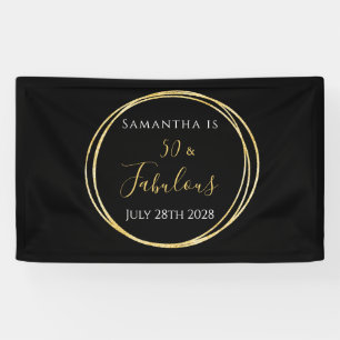 Banderoles 50e anniversaire Black Gold fête d'anniversaire