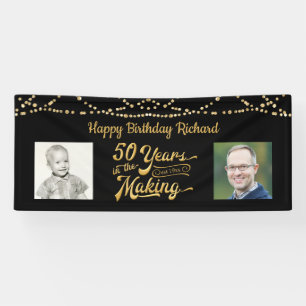 Banderoles 50e anniversaire Black Gold String éclaire Photos