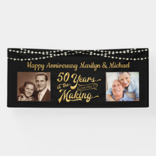 Banderoles 50e anniversaire Black Gold String éclaire Photos