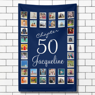 Banderoles 50e anniversaire bleu