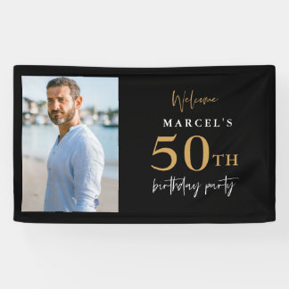 Banderoles 50e anniversaire de fête Photo Bienvenue