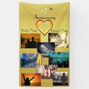 Banderoles 50e anniversaire de l'idée de collage de photos