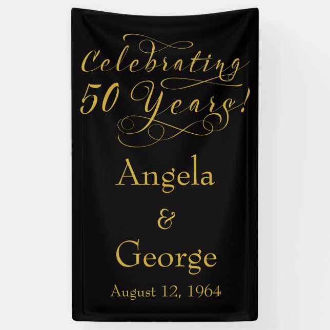 Banderoles 50e anniversaire de Mariage personnalisé (Vertical)