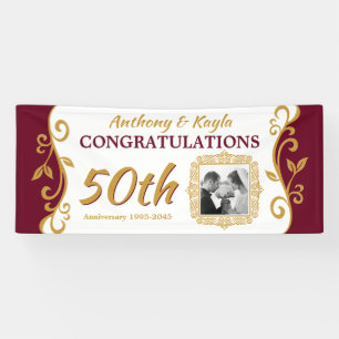Banderoles 50e anniversaire du Mariage Ajoutez votre photo Re