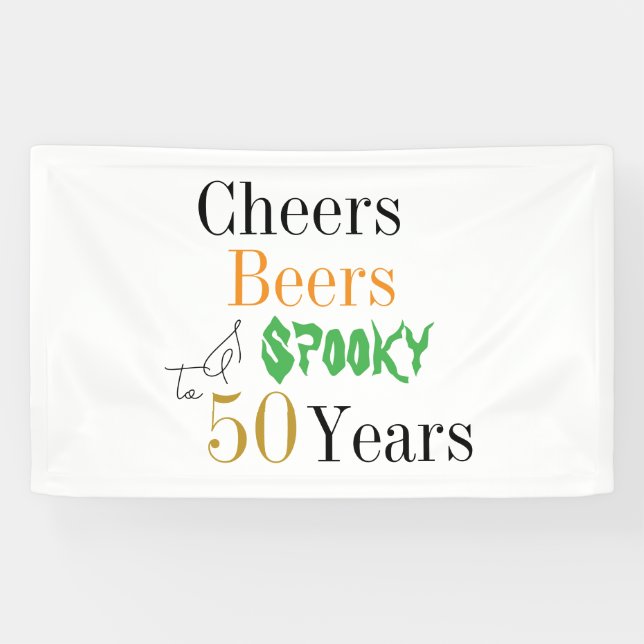 Banderoles 50e anniversaire Halloween Soirée Éffrayante (Horizontal)