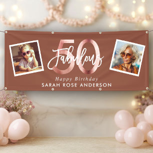 Banderoles 50e Anniversaire Incroyable Photo Tons Terreux