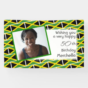 Banderoles 50e anniversaire JAMAICA DRAPEAU photo personnalis