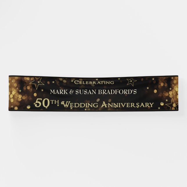 Banderoles 50E Anniversaire Mariage, Matches Invitation (Horizontal)