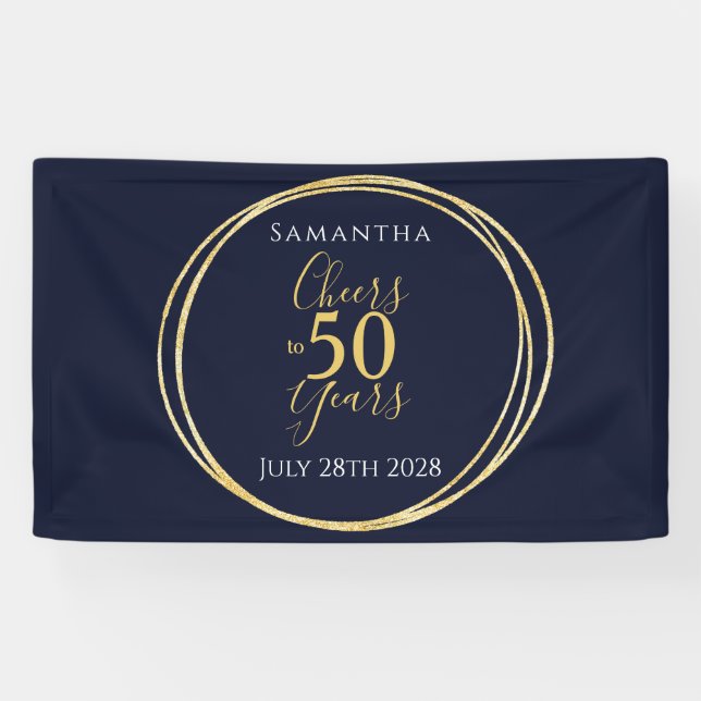 Banderoles 50e anniversaire Marine Gold salue à la fête de 50 (Horizontal)
