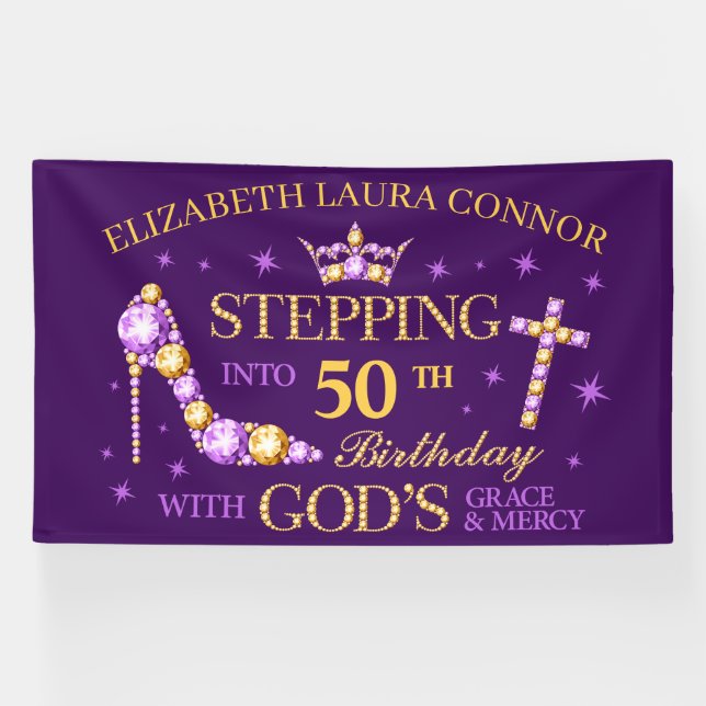 Banderoles 50e anniversaire, mesdames, chrétienne (Horizontal)