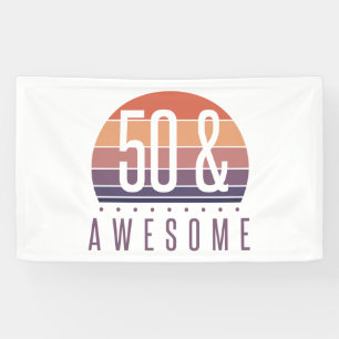 Banderoles 50e anniversaire Retro Sunset