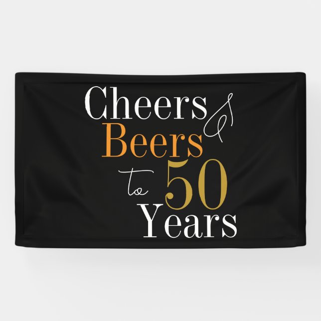 Banderoles 50e anniversaire Soeurs et bières Black Gold Party (Horizontal)