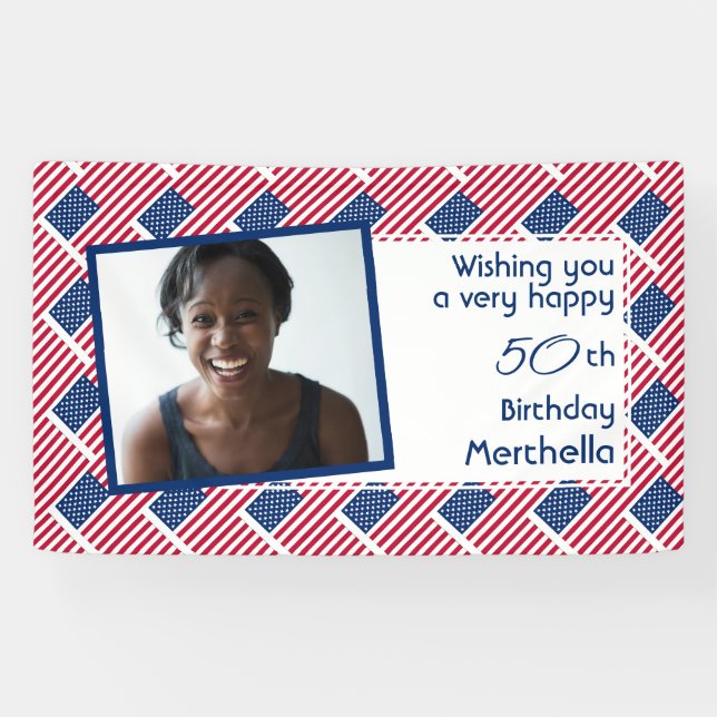 Banderoles 50e anniversaire USA AMERICAN FLAG Photo (Horizontal)
