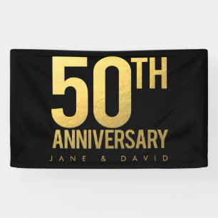 Banderoles 50e Gold Mariage Anniversaire mur de la partie