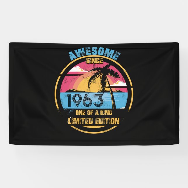 Banderoles 59 ans Awesome depuis 1963 59e anniversaire (Horizontal)
