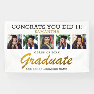 Banderoles 5 Photo Collage Graduation Congrats Graduate 2023
