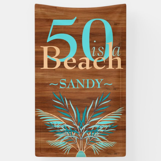 Banderoles 5O EST UNE PLAGE Cinquantième plage côtière Annive (Vertical)