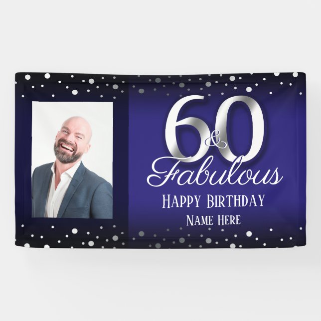 Banderoles 60 ans et fabuleuse photo Confetti (Horizontal)