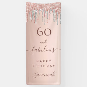 Banderoles 60 et Fabuleux anniversaire parties scintillant ro