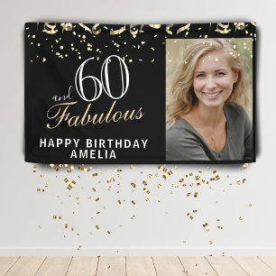 Banderoles 60 et fabuleux Confetti Black 60th Birthday Photo