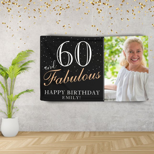 Banderoles 60 et fabuleux moderne Black 60e anniversaire Phot (Créateur téléchargé)