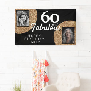 Banderoles 60 et Fabulous Gold Parties scintillant 2 Photo An