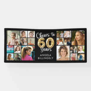 Banderoles 60e anniversaire 20 photo Collage encourage à 60 a