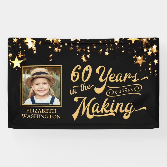 Banderoles 60e anniversaire 60 ans dans la fabrication des ét (Horizontal)