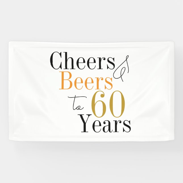 Banderoles 60e anniversaire Bières et encouragements Miniatur (Horizontal)
