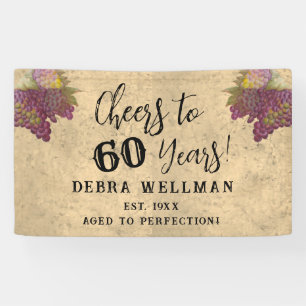 Banderoles 60e anniversaire Cheers à 60 ans vignoble Annivers