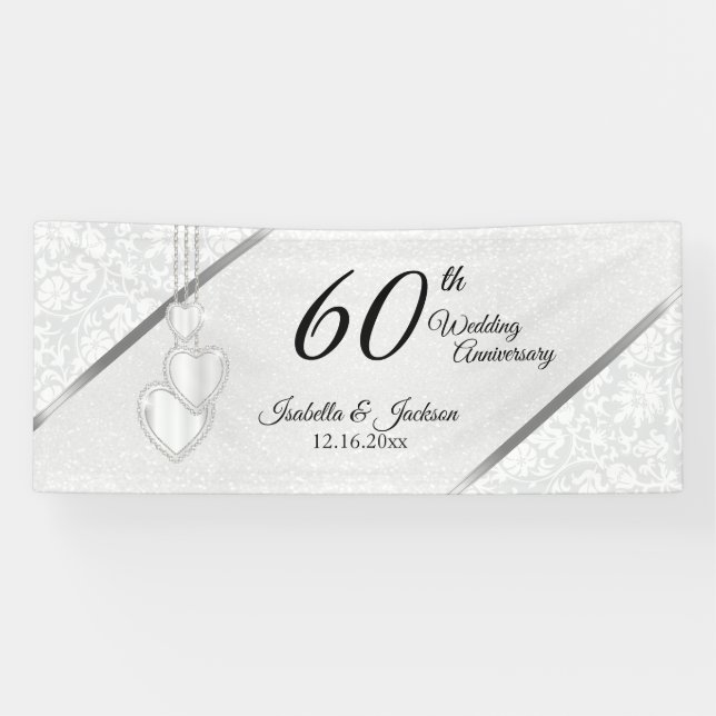 Banderoles 60e Anniversaire du diamant / Anniversaire (Horizontal)