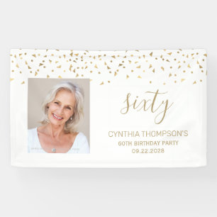 Banderoles 60e anniversaire Gold Confetti Triangles photo Bla
