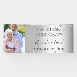 Banderoles 60e anniversaire mariage diamant photo personnalis