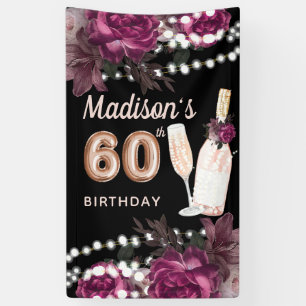 Banderoles 60e Anniversaire Vin Rose Luxe