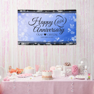 Banderoles 65e anniversaire de l'élégant Mariage Blue Sapphir
