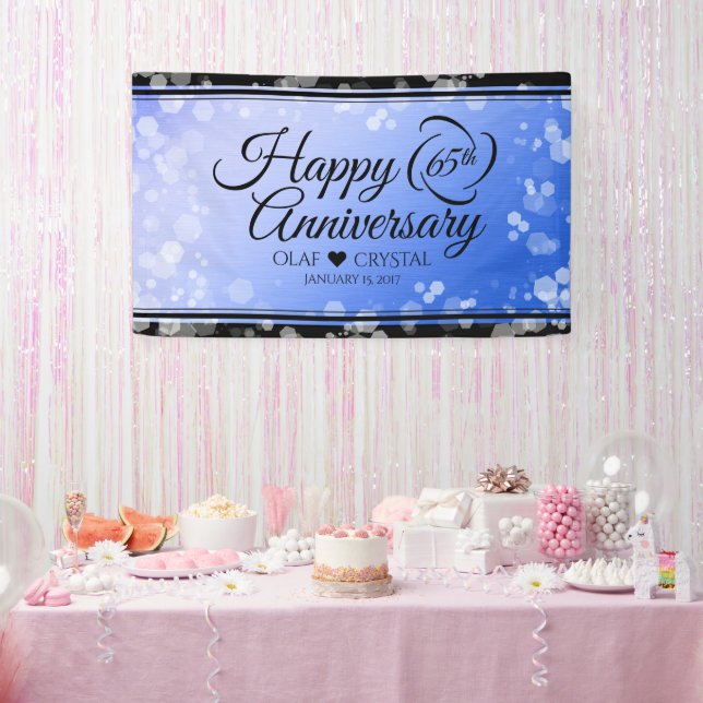 Banderoles 65e anniversaire de l'élégant Mariage Blue Sapphir (Fête)