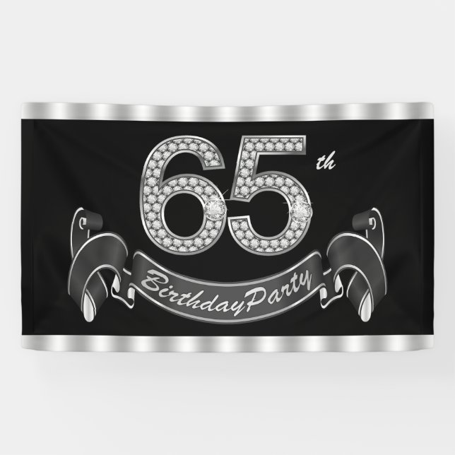 Banderoles 65e fête d'anniversaire (Horizontal)