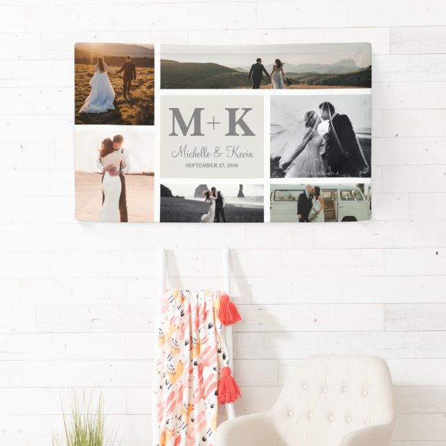 Banderoles 6 Photo Mariage Collage Newlyweds Mariage (En situation)